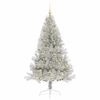 vidaXL Sapin de No&euml;l artificiel pr&eacute;-&eacute;clair&eacute; Argent 180 cm PET