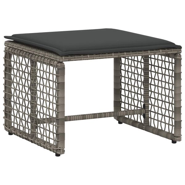 vidaXL Ensemble de meubles d'ext&eacute;rieur avec coussin 5 pcs Gris