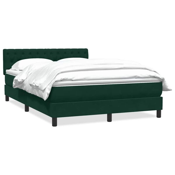 vidaXL Sommier &agrave; lattes de lit et matelas vert fonc&eacute; 160x210cm velours