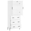 vidaXL Buffet haut Blanc 69,5x34x180 cm Bois d'ing&eacute;nierie