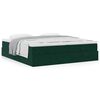 vidaXL Cadre de lit ottoman avec matelas vert fonc&eacute; 200x200 cm velours