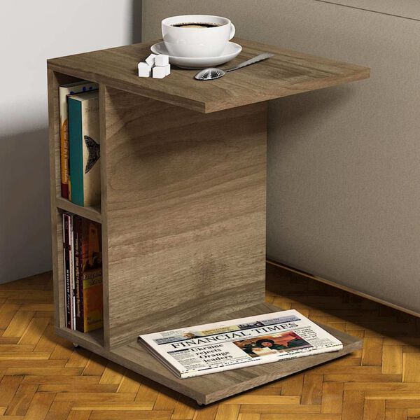 Homemania Table basse Ceylin 45x35x57,5 cm noyer