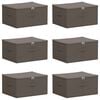 vidaXL Bo&icirc;te de rangement 6 pcs Gris 50 x 30 x 25 cm Tissu intiss&eacute;