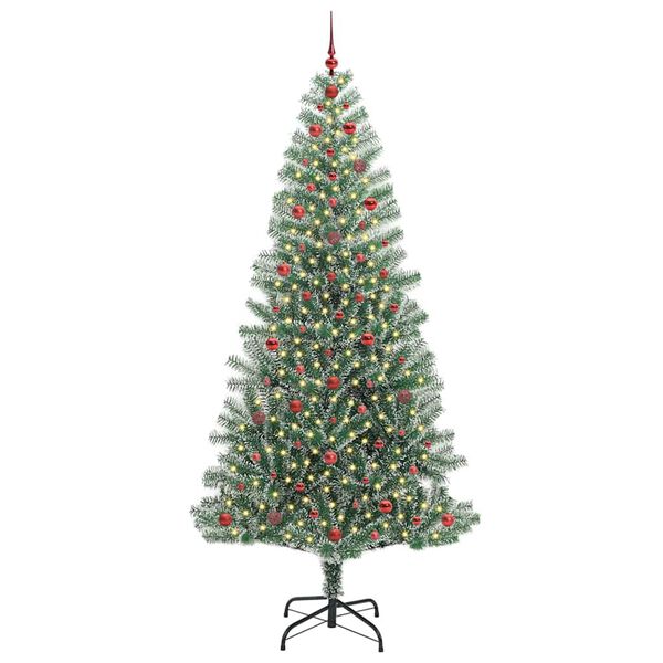 vidaXL Arbre de Noël artificiel floconné de neige avec lumière LED