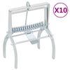 vidaXL Pi&egrave;ges &agrave; taupes 10 pcs Argent&eacute; Acier galvanis&eacute;