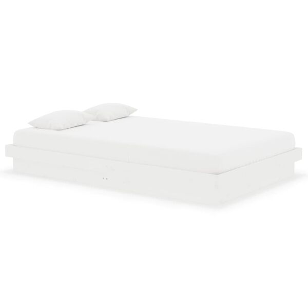 vidaXL Cadre de lit sans matelas blanc bois massif