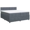 vidaXL Sommier &agrave; lattes de lit et matelas Gris fonc&eacute; 200x200cm Velours