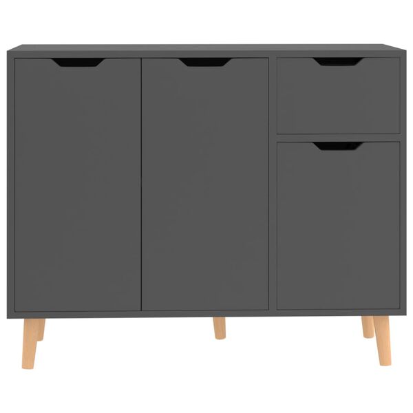 vidaXL Buffet gris 90x30x72 cm bois d'ing&eacute;nierie