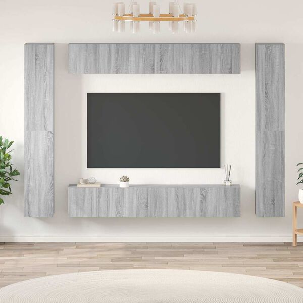 vidaXL Ensemble de meubles TV 10 pcs Sonoma gris Bois d'ing&eacute;nierie