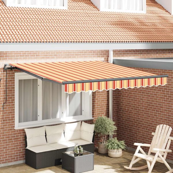 vidaXL Auvent R&eacute;tractable Jaune et Orange 350 x 250 cm