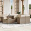 vidaXL Salon de jardin avec coussins 9 pcs beige résine tressée