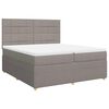 vidaXL Sommier &agrave; lattes de lit avec matelas Taupe 200x200 cm Tissu