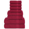 vidaXL Ensemble de serviettes FROGN 8 pcs bordeaux 360 g/m&sup2;