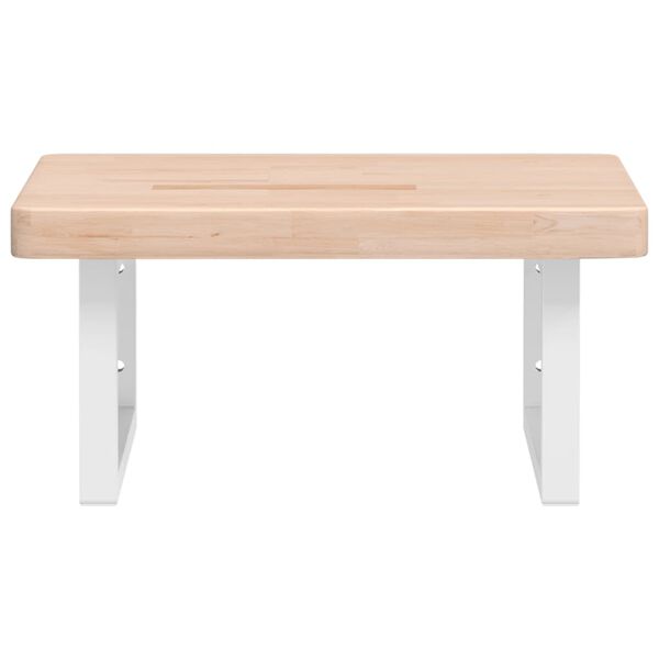 vidaXL Étagère de vasque murale acier et bois de chêne massif