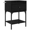 vidaXL Table de chevet Ch&ecirc;ne noir 40 x 29 x 60 cm Bois d'ing&eacute;nierie