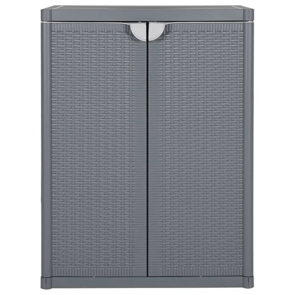 vidaXL Armoire de rangement de jardin gris 65x45x88 cm PP rotin