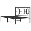 vidaXL Cadre de lit métal sans matelas avec tête de lit noir 90x190 cm