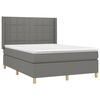 vidaXL Sommier &agrave; lattes de lit avec matelas Gris fonc&eacute; 140x190cm Tissu