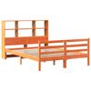 vidaXL Lit bibliothèque sans matelas cire marron 150x200cm bois massif