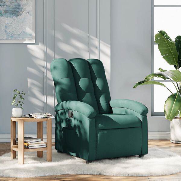 vidaXL Fauteuil inclinable Vert foncé Tissu