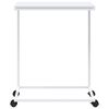 vidaXL Table d'appoint avec roues Blanc 55x35x70 cm Bois d'ing&eacute;nierie