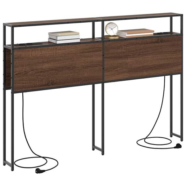 vidaXL T&ecirc;te de lit de rangement Ch&ecirc;ne marron 140 cm Bois d'ing&eacute;nierie