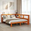 vidaXL Lit biblioth&egrave;que sans matelas cire marron 140x190 cm pin massif