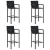 vidaXL Tabourets de bar lot de 4 noir r&eacute;sine tress&eacute;e