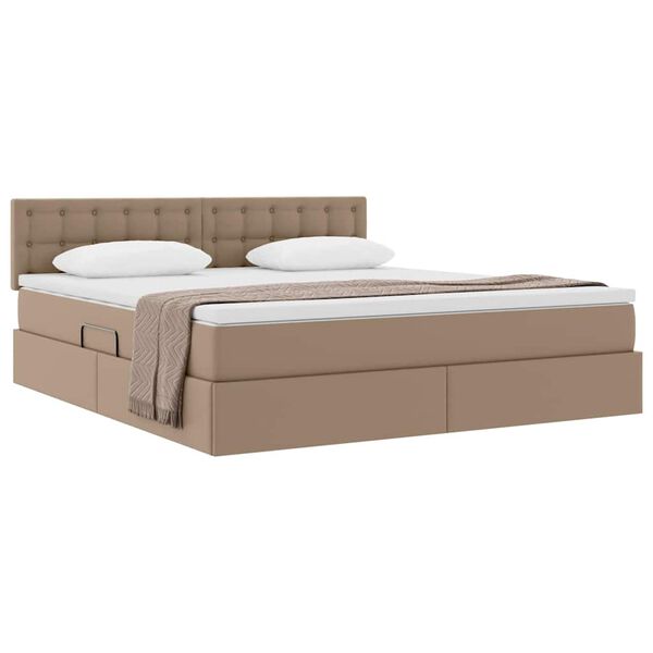 vidaXL Lit avec rangement et matelas Cappuccino 160 x 200 cm
