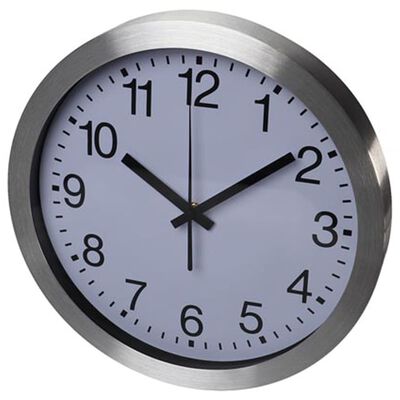 Perel Horloge murale 30 cm Blanc et argenté