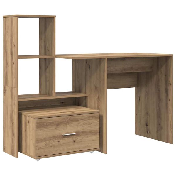 vidaXL Bureau Ch&ecirc;ne artisanal 131,5 x 50 x 106,5 cm Bois d'ing&eacute;nierie