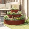 vidaXL Cache-pot de jardin Marron 90 x 90 x 20 cm Acier patin&eacute;