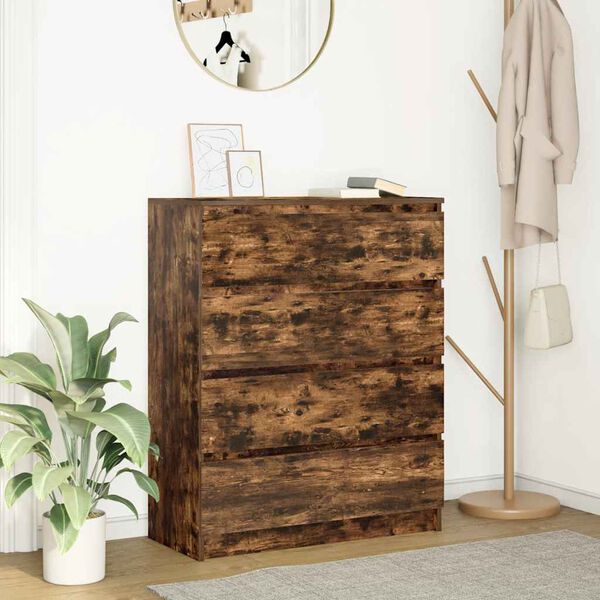 vidaXL Buffet ch&ecirc;ne fum&eacute; 80x35x99 cm bois d'ing&eacute;nierie