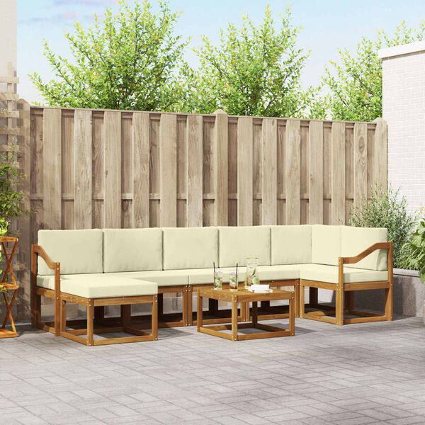vidaXL Ensemble de canap&eacute;s d'ext&eacute;rieur 8 pcs Naturel et Cr&egrave;me