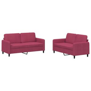 vidaXL Ensemble de canap&eacute;s 2 pcs rouge bordeaux velours