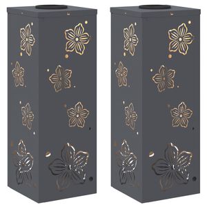 vidaXL Lumi&egrave;re de chemin LED solaire 2 pcs Anthracite