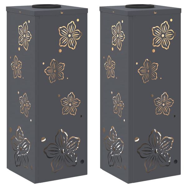 vidaXL Lumi&egrave;re de chemin LED solaire 2 pcs Anthracite