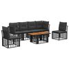 vidaXL Ensemble de canap&eacute; de jardin 7 pc Noir et Gris fonc&eacute; polyrotin