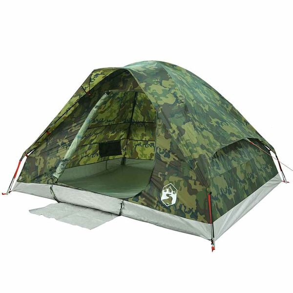 vidaXL Tente de camping à dôme 4 personnes camouflage imperméable