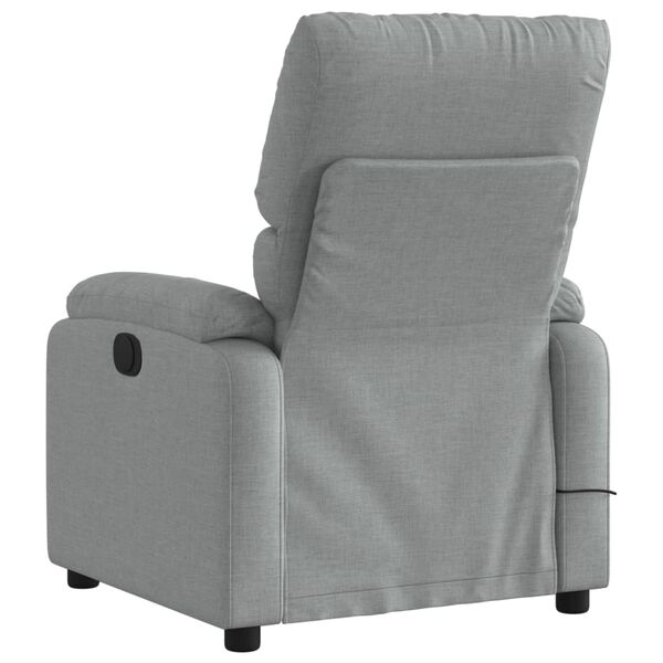 vidaXL Fauteuil inclinable de massage gris clair tissu