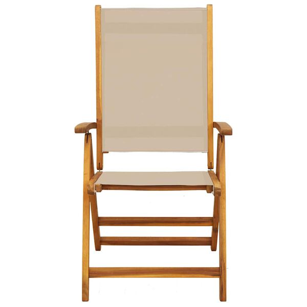 vidaXL Chaises pliables de jardin lot de 2 bois d'acacia et textil&egrave;ne