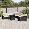 vidaXL Salon de jardin 11 pcs avec coussins noir r&eacute;sine tress&eacute;e