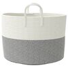 vidaXL Panier de rangement gris et blanc &Oslash;51x33 cm coton