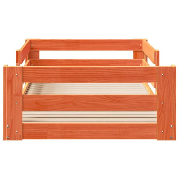 vidaXL Cadre de lit sans matelas cire marron 75x190 cm bois pin massif