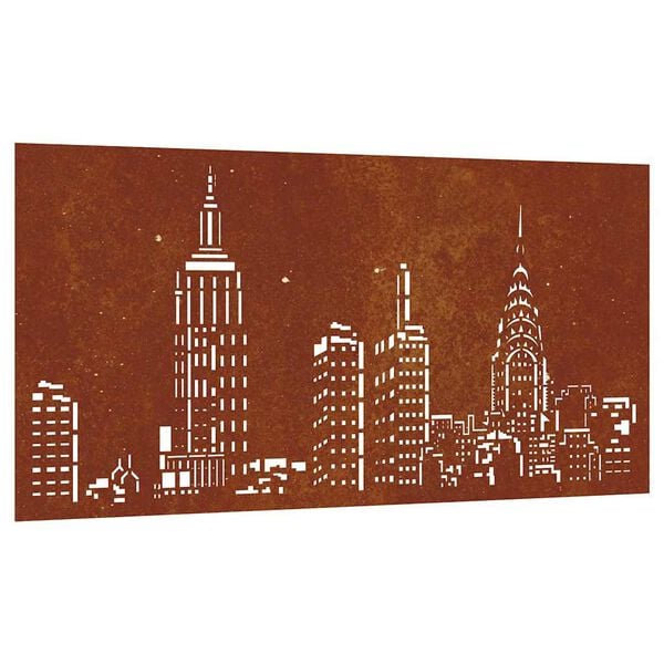 vidaXL D&eacute;coration murale jardin 105x55cm acier corten design d'horizon