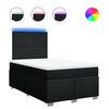 vidaXL Sommier &agrave; lattes de lit avec matelas noir 120x190 cm tissu
