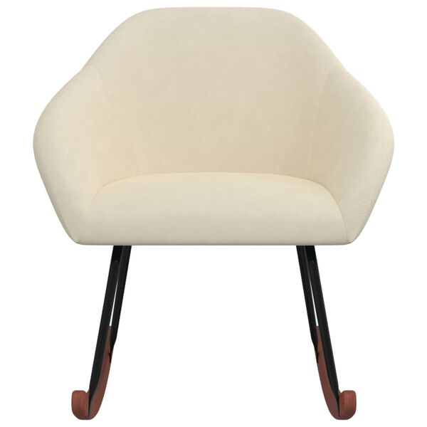 vidaXL Chaise &agrave; bascule Cr&egrave;me Tissu