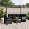 vidaXL Salon de jardin 6 pcs avec coussins noir r&eacute;sine tress&eacute;e