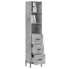 vidaXL Buffet haut Gris b&eacute;ton 34,5x34x180 cm Bois d'ing&eacute;nierie