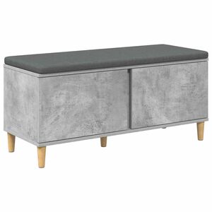 vidaXL Banc d'entr&eacute;e avec coussin Gris B&eacute;ton 100 x 38 x 46 cm
